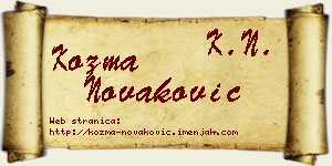 Kozma Novaković vizit kartica